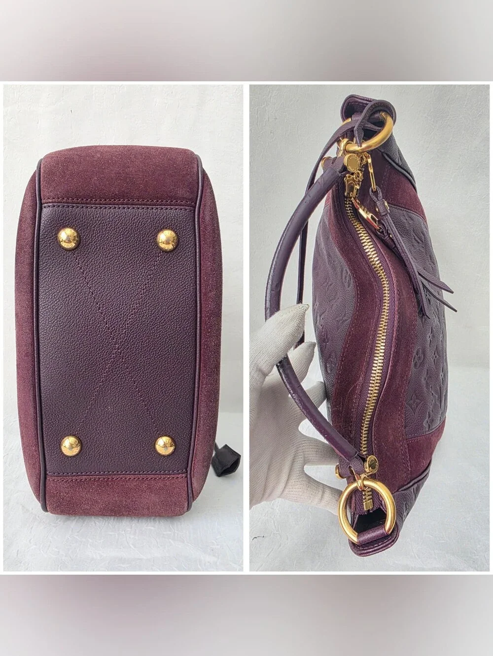 Auth Louis Vuitton Monogram Empreinte Audacieuse MM Leather/Suede Bag